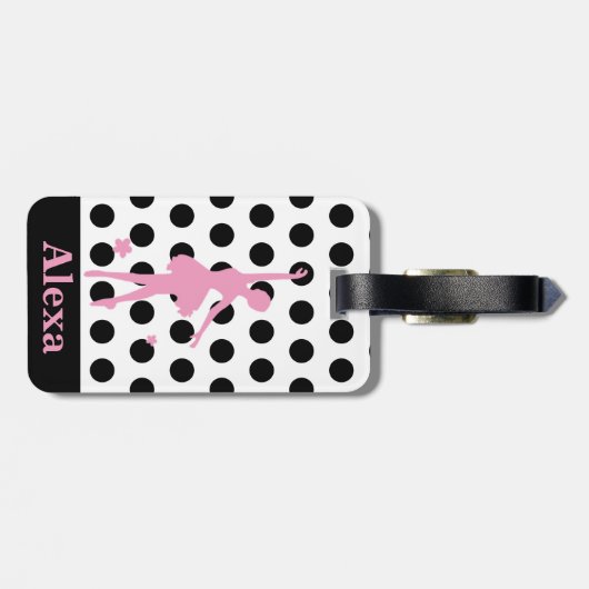 かわいいバパーソナライズされたレリナかわいらし水玉模様 ラゲッジタグ (裏面横)