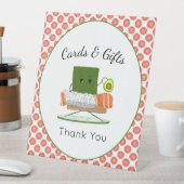 かわいいバビシャワーすし転がサーモンカード&ギフト 台座サイン (インサイチュ)