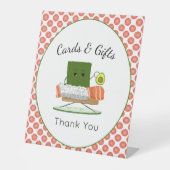 かわいいバビシャワーすし転がサーモンカード&ギフト 台座サイン (正面)