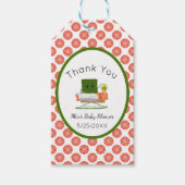 かわいいバビシャワー寿司とサーモン転がテーマ ギフトタグ (正面)