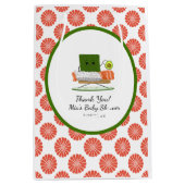 かわいいバビシャワー寿司とサーモン転がテーマ ミディアムペーパーバッグ (正面)