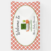 かわいいバビシャワー：寿司とサーモン転が歓迎 横断幕 (縦)