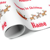 かわいいバビー1stクリスマスサパーソナライズされたンタ ラッピングペーパー (ロールコーナー)