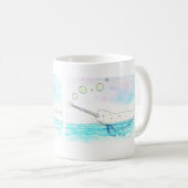 かわいいバブルがはじける鳴海の水色 コーヒーマグカップ (正面右)