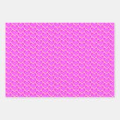 かわいいバブルガムピンク薄紫ラブハートバレンタイン ラッピングペーパーシート (正面3)