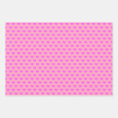 かわいいバブルガムピンク薄紫ラブハートバレンタイン ラッピングペーパーシート (正面)