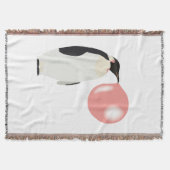 かわいいバブルガムペンギン吹のバブル スローブランケット (正面)