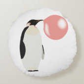 かわいいバブルガムペンギン吹のバブル ラウンドクッション (裏面)