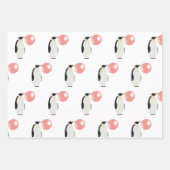 かわいいバブルガムペンギン吹のバブル ラッピングペーパーシート (正面2)