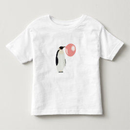 かわいいバブルガムペンギン バブルを吹く トドラーTシャツ