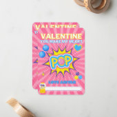 かわいいバブルガム教室バレンタイン写真 ノートカード (正面/裏面インサイチュ)