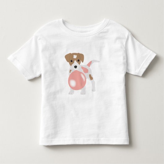 かわいいバブルガム犬の子犬吹のバブル トドラーTシャツ (正面)