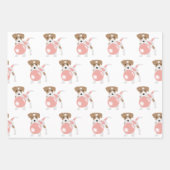 かわいいバブルガム犬の子犬吹のバブル ラッピングペーパーシート (正面2)