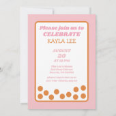 かわいいバブルティーガールズバースデーパーティー 招待状 (裏面)