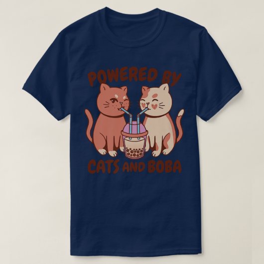 かわいいバブルティーキャッツおもしろい- Boba Tea 1188 Tシャツ (デザイン正面)