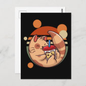 かわいいバブルティーキャットレトロ子猫 ポストカード (正面/裏面)