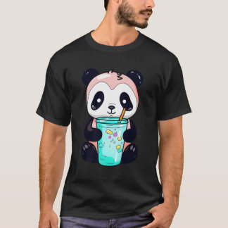 かわいいバブルティーパンダボバテ日本のア Tシャツ