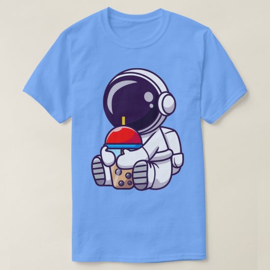 かわいいバブルティー宇宙 Tシャツ (デザイン正面)