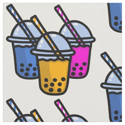 かわいいバブルティー ファブリック (クローズアップ)