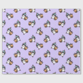 かわいいバブルティー&ユニコーン ラッピングペーパー (フラット)