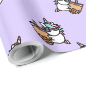 かわいいバブルティー&ユニコーン ラッピングペーパー (ロールコーナー)