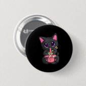 かわいいバブルティーS For Women Boba招き猫 缶バッジ (正面&裏面)