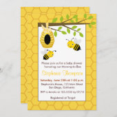 かわいいバブルハチのベビーシャワー招待状 招待状 (正面/裏面)