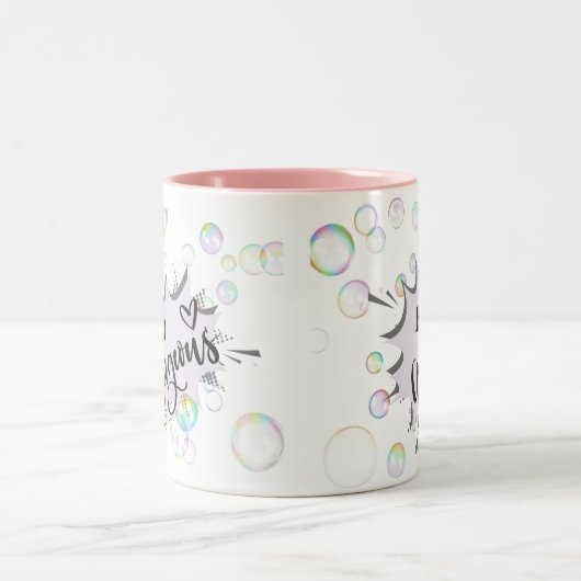 かわいいバブルパステルねえゴージャスなマグカップ ツートーンマグカップ (中央)