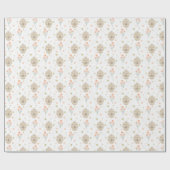 かわいいバブルミツバチと花のラッピング紙 ラッピングペーパー (フラット)