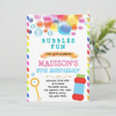 かわいいバブルワードカード招待状 招待状 (スタンド正面)