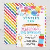 かわいいバブルワードカード招待状 招待状 (正面/裏面)