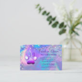 かわいいバブル白熱電球グルーミングサービス 名刺 (スタンド正面)