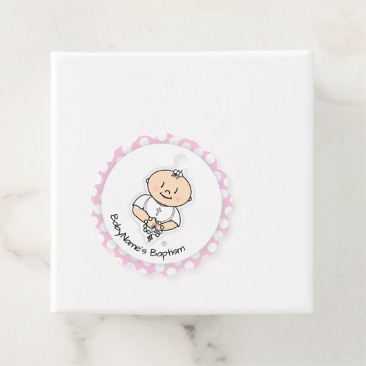 かわいいバプテスギフトラベル – 漫画男の赤ちゃん フェイバータグ (インサイチュ)