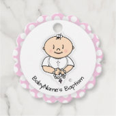 かわいいバプテスギフトラベル – 漫画男の赤ちゃん フェイバータグ (正面)