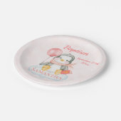 かわいいバプテスムウォーターカラーベビーペンギンピンク ペーパープレート (アングル)