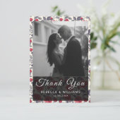 かわいいバラのテーマのウェディングフラット感謝カード サンキューカード (スタンド正面)