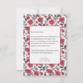 かわいいバラのテーマのウェディングフラット感謝カード サンキューカード (裏面)