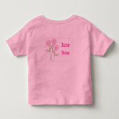 かわいいバラの水彩画 誕生月6月  トドラーTシャツ (裏面)