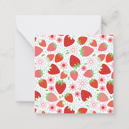 かわいいバラエティスイートキッズストロベリーバレンタイン ノートカード (裏面)