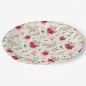 かわいいバラガールバースデーパーティーの招待 ペーパープレート (アングル)