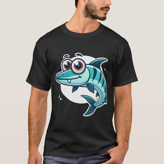 かわいいバラクーダの魚 Tシャツ (正面)