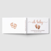 かわいいバラゴールドフォイルベビーガールシャワー ゲストブック (全面)