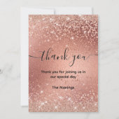 かわいいバラフェイク金ゴールド感謝していグリッター カード (正面)