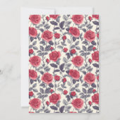 かわいいバラフラワーフォトデイトカードを保存 セーブザデート (裏面)