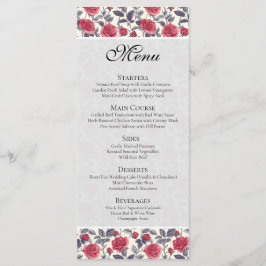 かわいいバラメニューカード メニュー