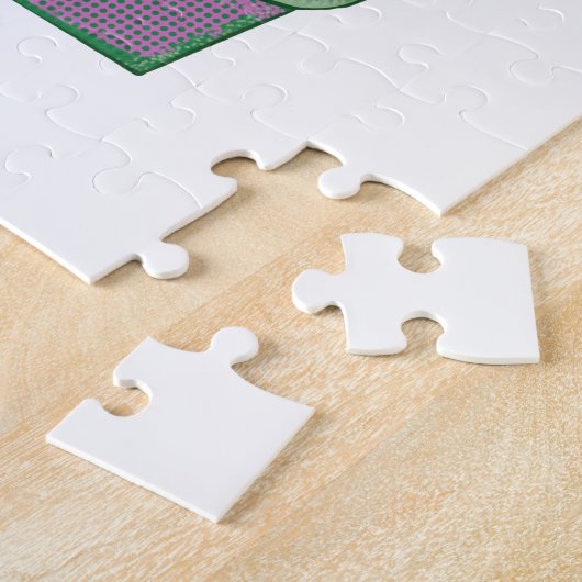 かわいいバラ色のポッテッドフラワーズスクエアジグソーパズル ジグソーパズル (側面)