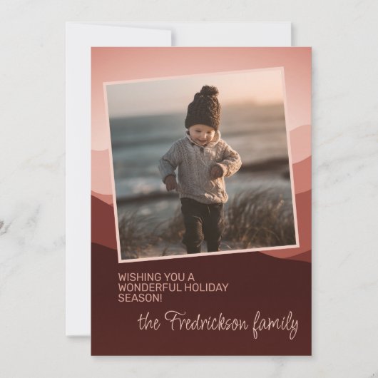 かわいいバラ色の珊瑚ピンクの抽象的な季節の挨拶 シーズンカード (正面)