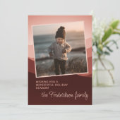 かわいいバラ色の珊瑚ピンクの抽象的な季節の挨拶 シーズンカード (スタンド正面)