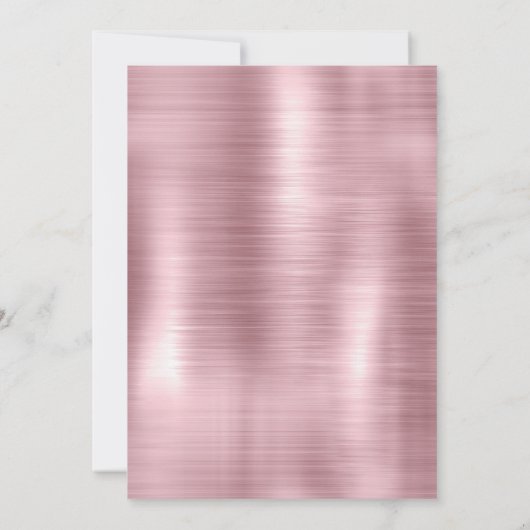 かわいいバラ赤面シルバーフェイクグリッタークリスマス 招待状 (裏面)