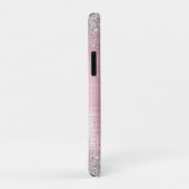 かわいいバラ赤面銀フェイクグリッターモノグラム Case-Mate iPhoneケース (裏面/右)